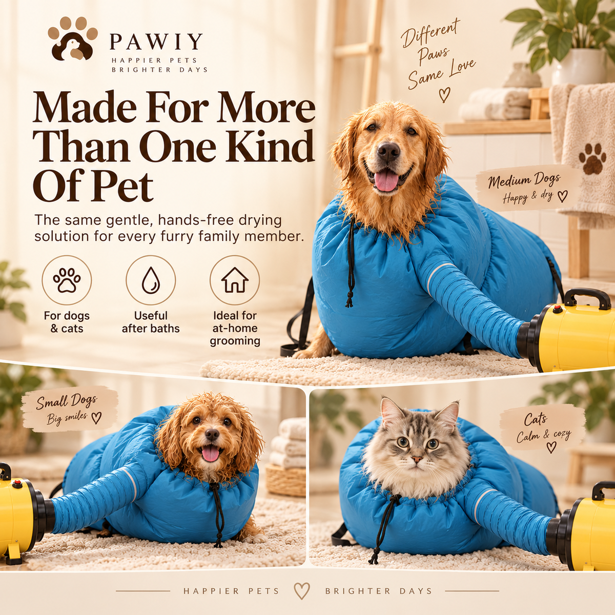 PAWIY PawDry shown for dogs and cats