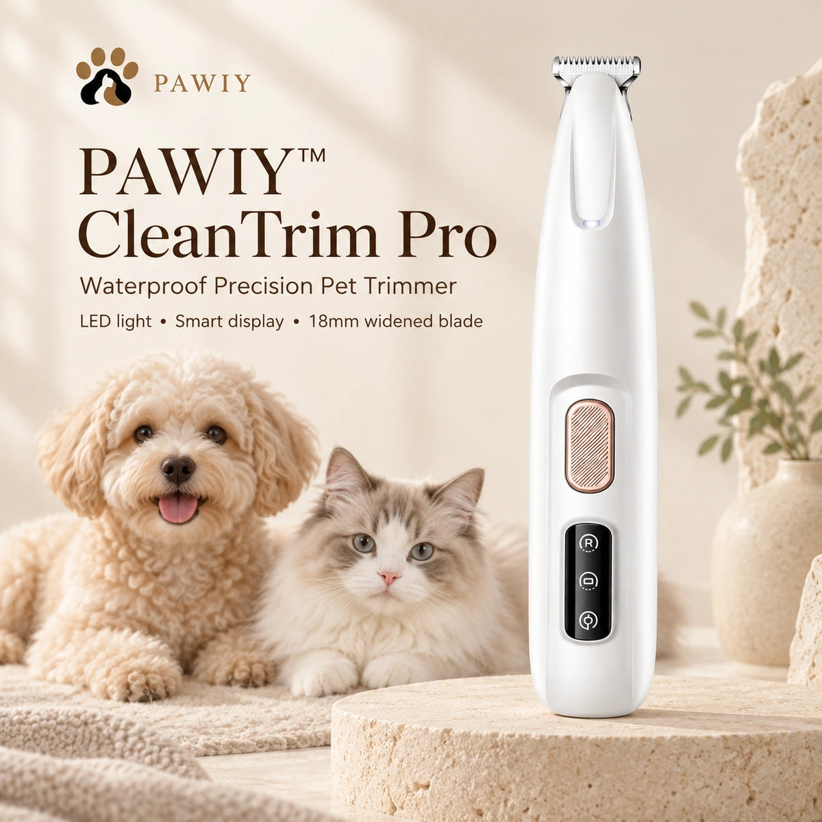 PAWIY™ CleanTrim Pro — Waterproof Precision Pet Trimmer
