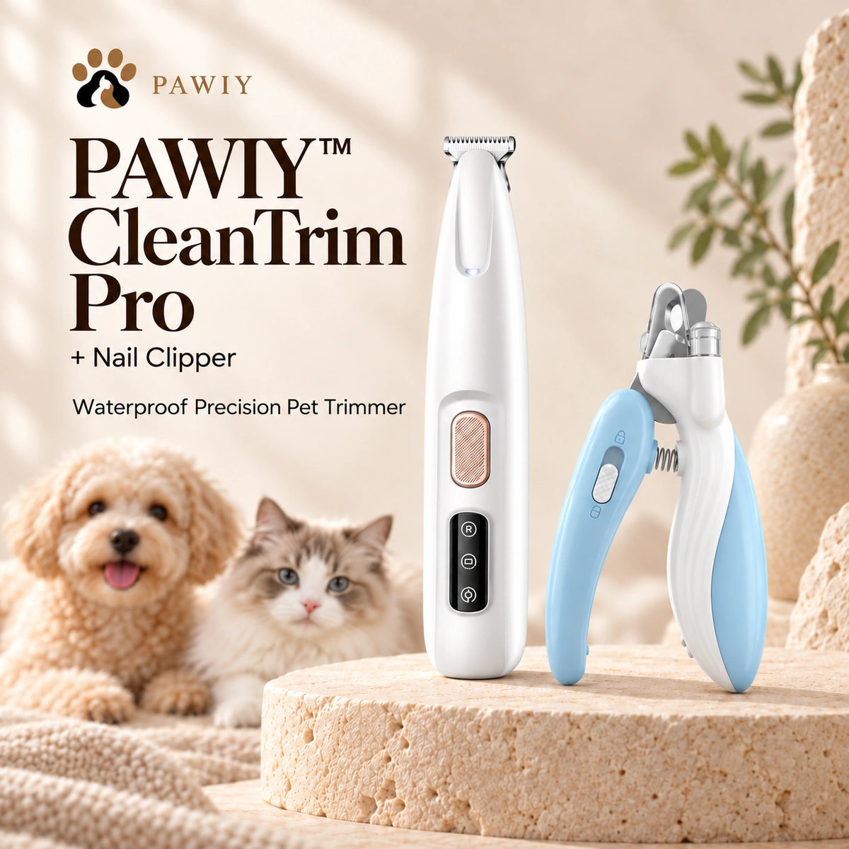 PAWIY™ CleanTrim Pro — Waterproof Precision Pet Trimmer