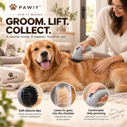 PAWIY™ FurSweep Vacuum Grooming & Massage Brush