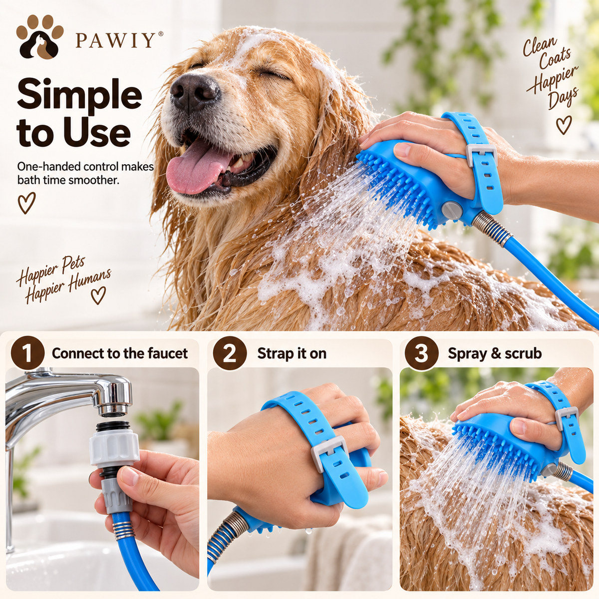 PAWIY™ BathFlow Pet Shower Brush