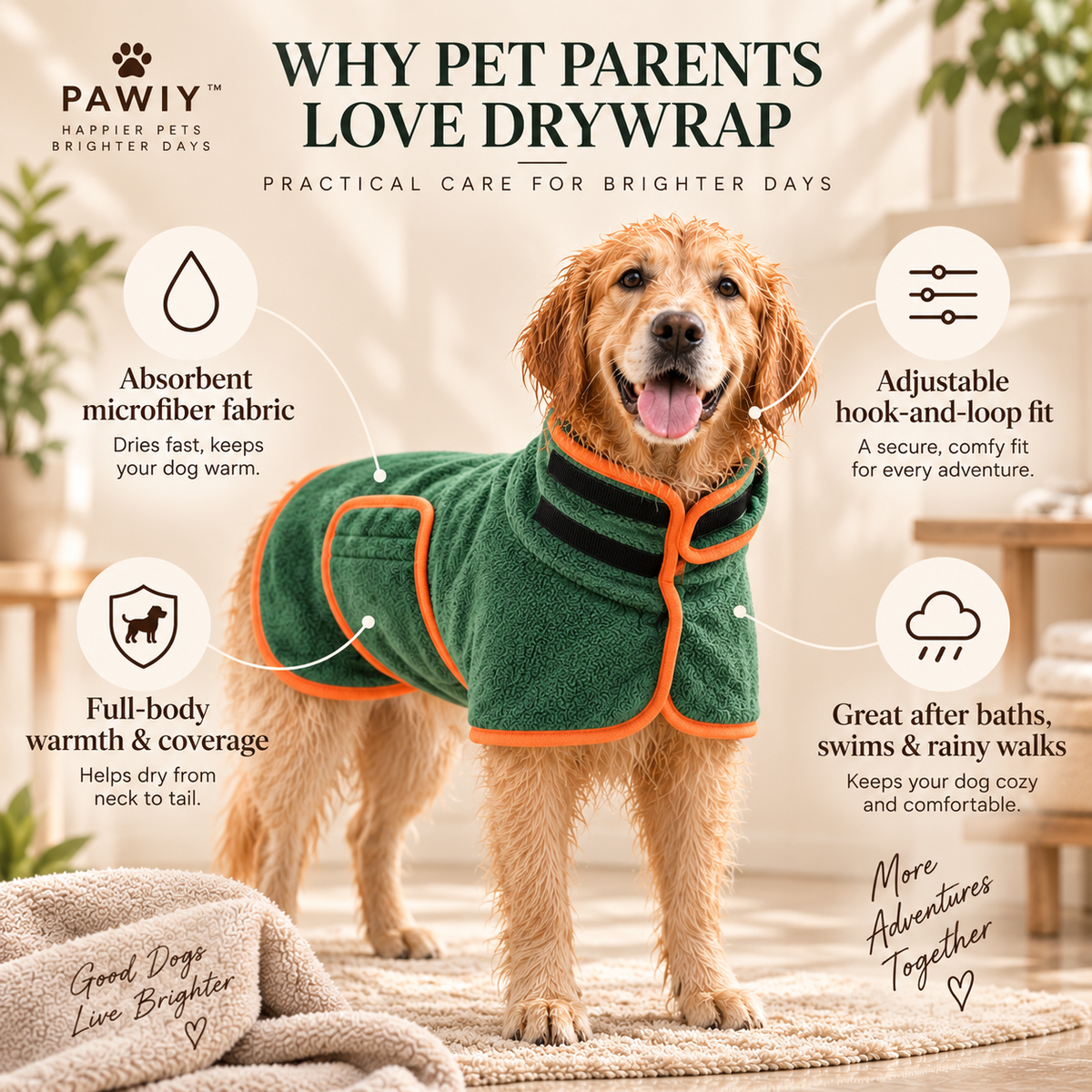 PAWIY™ DryWrap Pet Drying Coat
