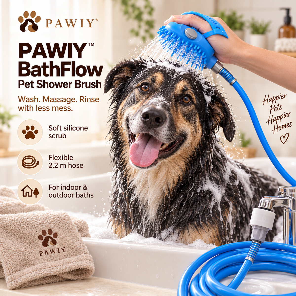 PAWIY™ BathFlow Pet Shower Brush