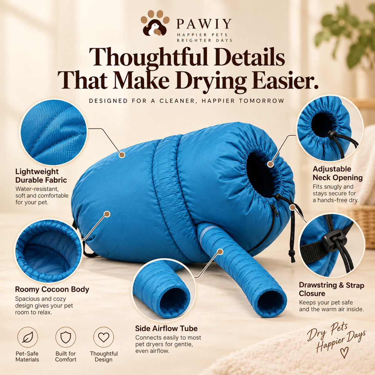 PAWIY™ PawDry — Hands-Free Pet Drying Bag