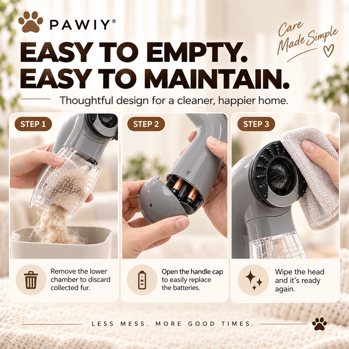 PAWIY™ FurSweep Vacuum Grooming & Massage Brush