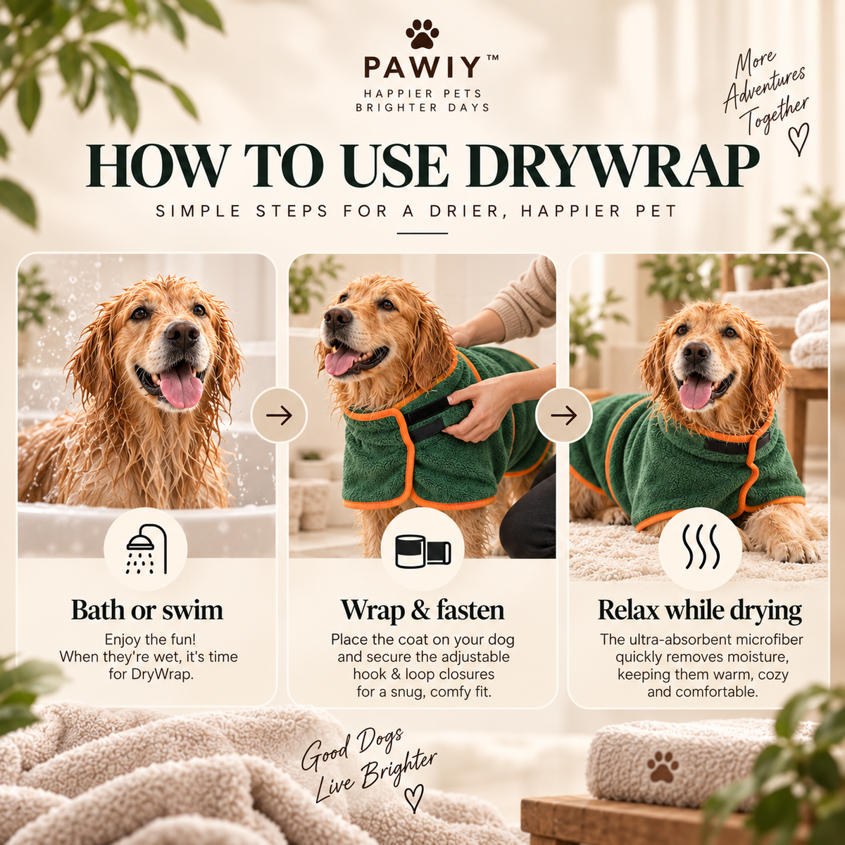 PAWIY™ DryWrap Pet Drying Coat