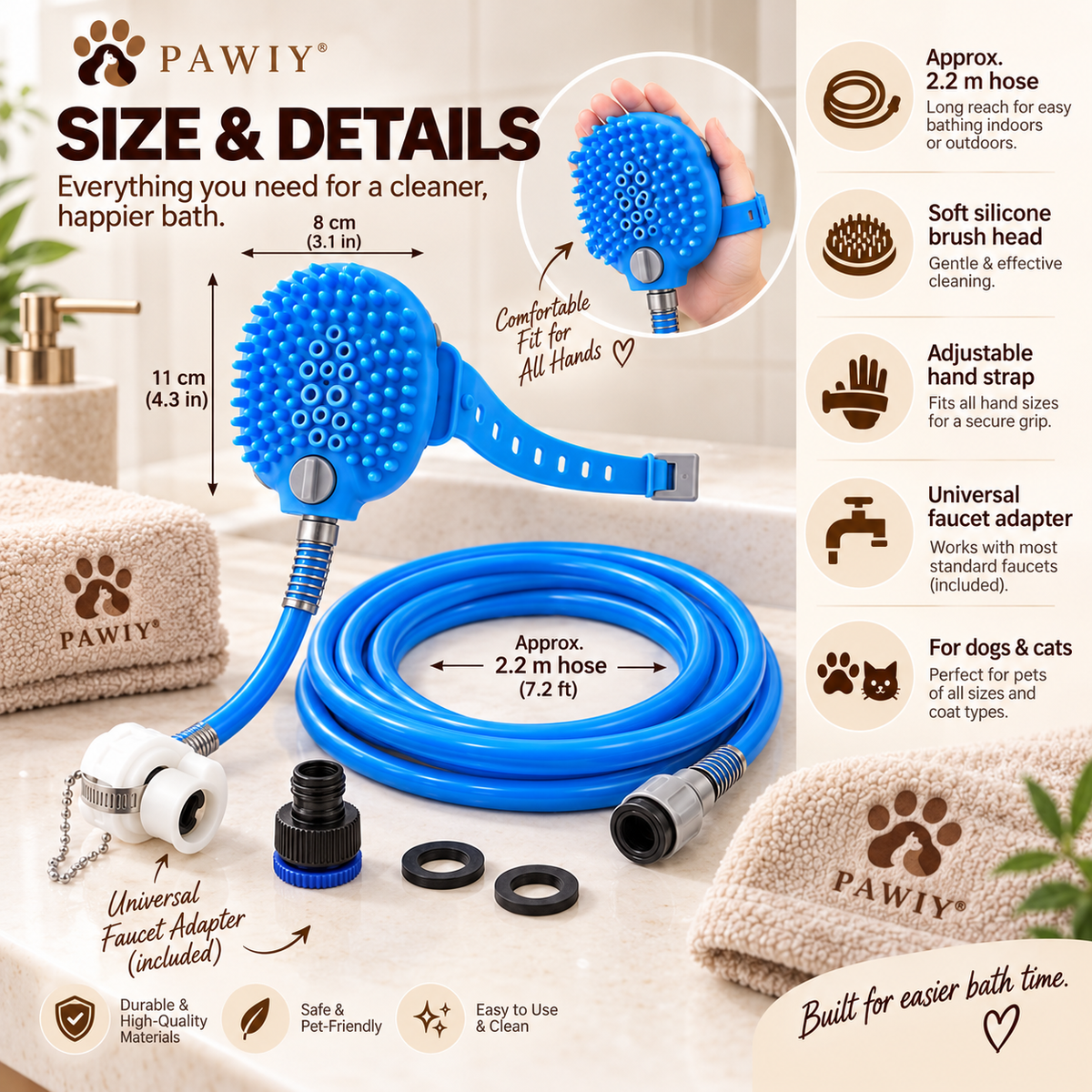 PAWIY™ BathFlow Pet Shower Brush