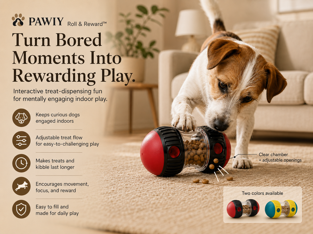 PAWIY™ Roll & Reward Interactive Dog Treat Dispenser