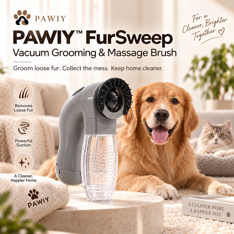 PAWIY™ FurSweep Vacuum Grooming & Massage Brush