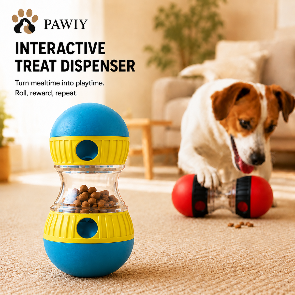 PAWIY™ Roll & Reward Interactive Dog Treat Dispenser