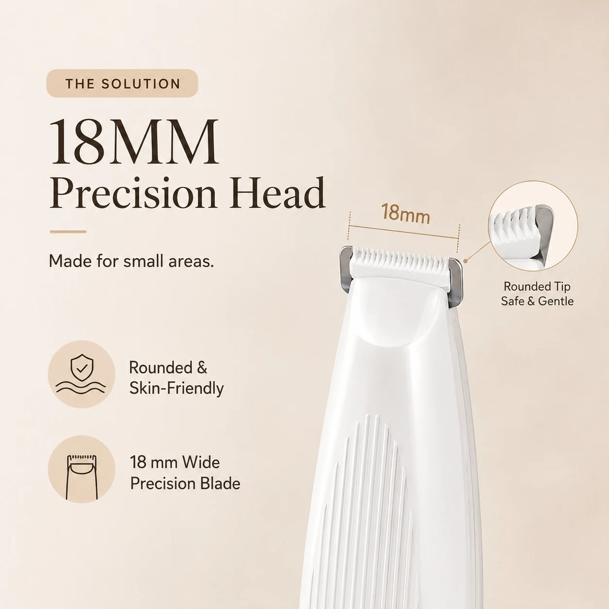 PAWIY CleanTrim pet trimmer with 18mm precision head for small grooming areas