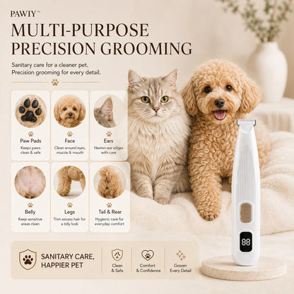 PAWIY CleanTrim pet trimmer for paws face ears belly legs and sanitary areas