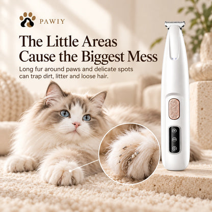 Long pet fur around paws can trap dirt and debris