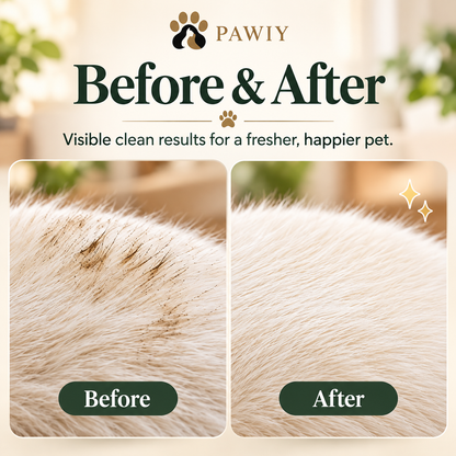 PAWIY CleanGlove before and after pet coat cleanup