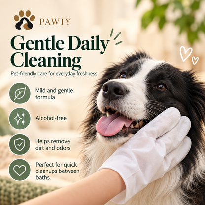 PAWIY CleanGlove gentle daily pet cleaning between baths