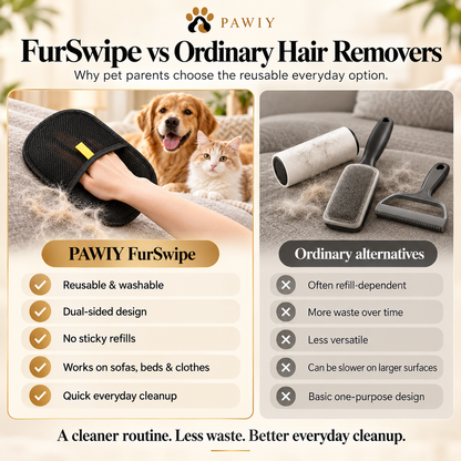 PAWIY FurSwipe compared with ordinary pet hair removers
